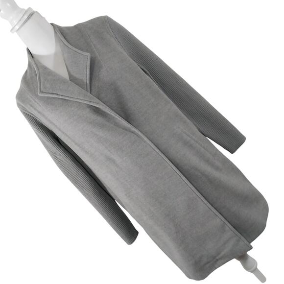 NWOT! KENNETH COLE! ASH GRAY HEAVY FLANNEL KNIT SLEEVE COAT, JACKET! SZ L - Picture 1 of 12